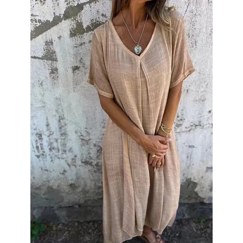 Elegantes Midikleid von Fudus mit V-Ausschnitt