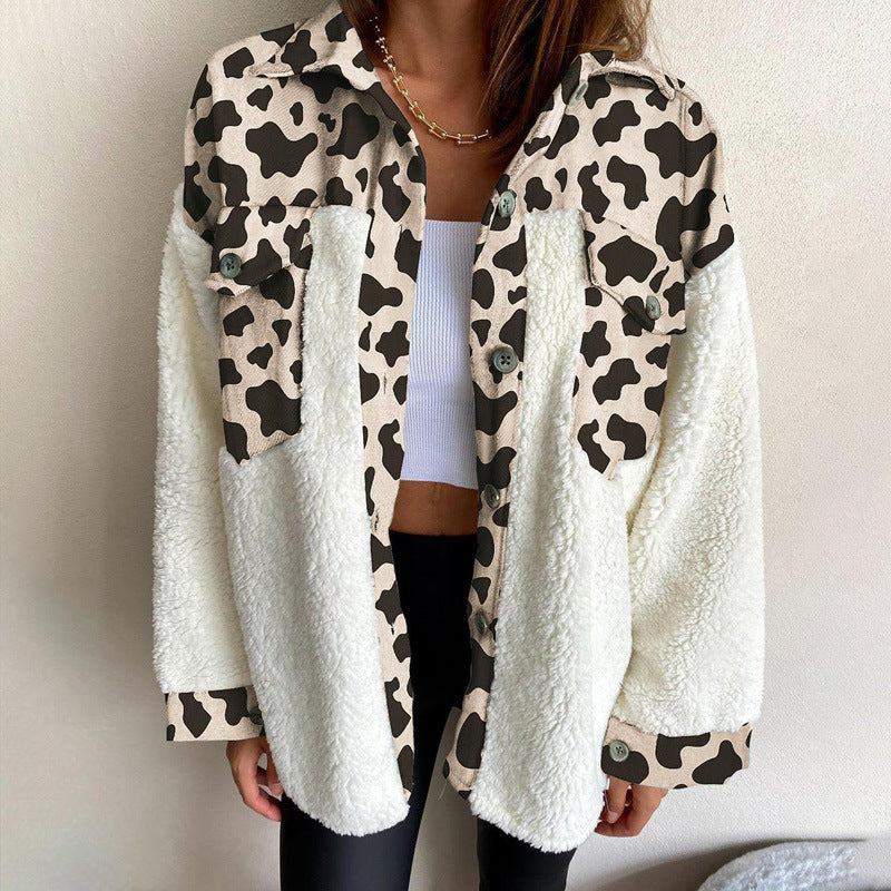 Damen kuschelige Oversize-Fleecejacke mit Karomuster ModeGeist