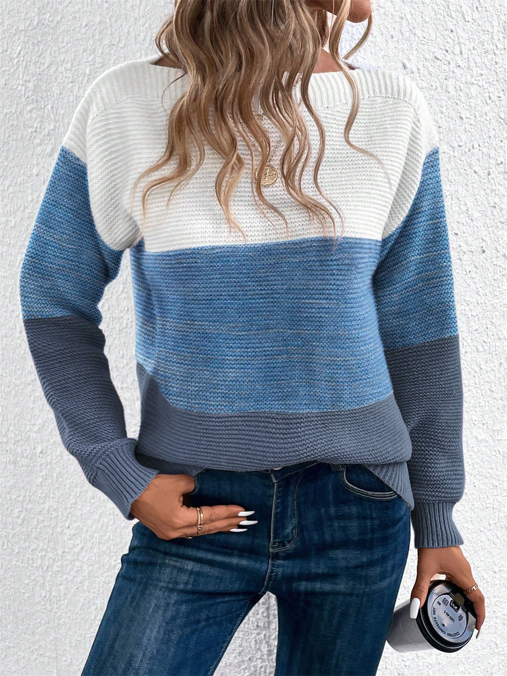 Damen Strickpullover mit moderner Farbblockgestaltung ModeGeist