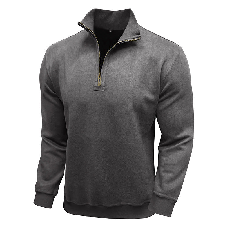 Herren sportlicher Pullover mit halbem Reißverschluss ModeGeist