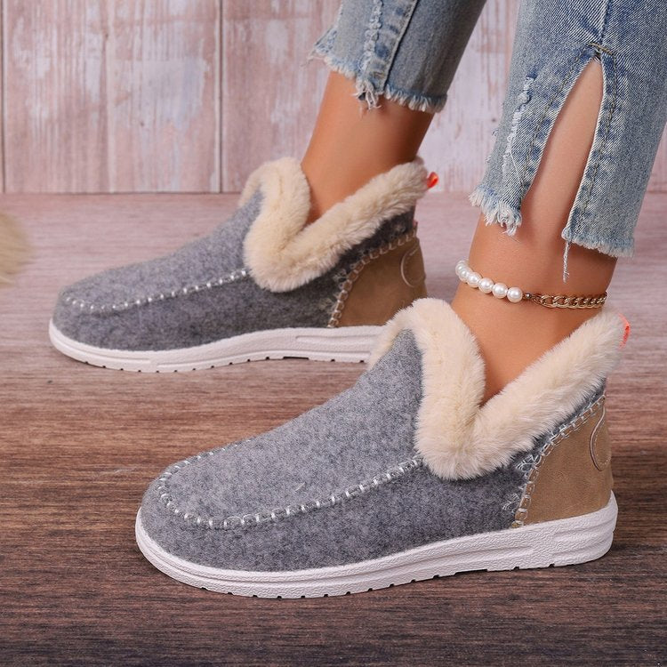 Damen bequeme Fleece-Hausschuhe mit warmem Innenfutter und rutschfester Sohle ModeGeist