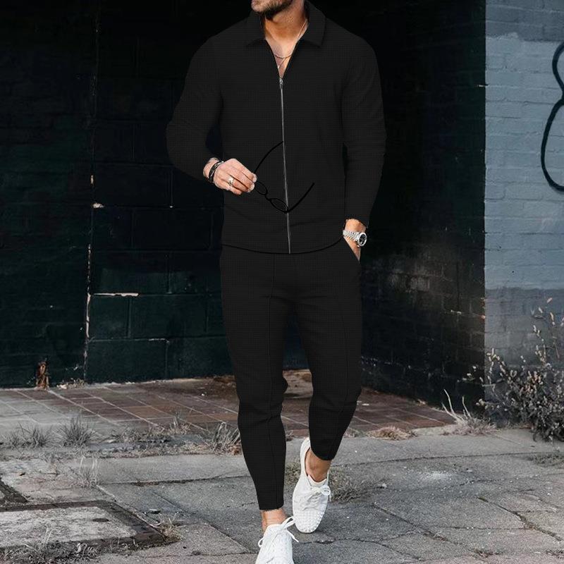 Herren modisches Freizeitanzug mit strukturiertem Oberteil und moderner Hose ModeGeist