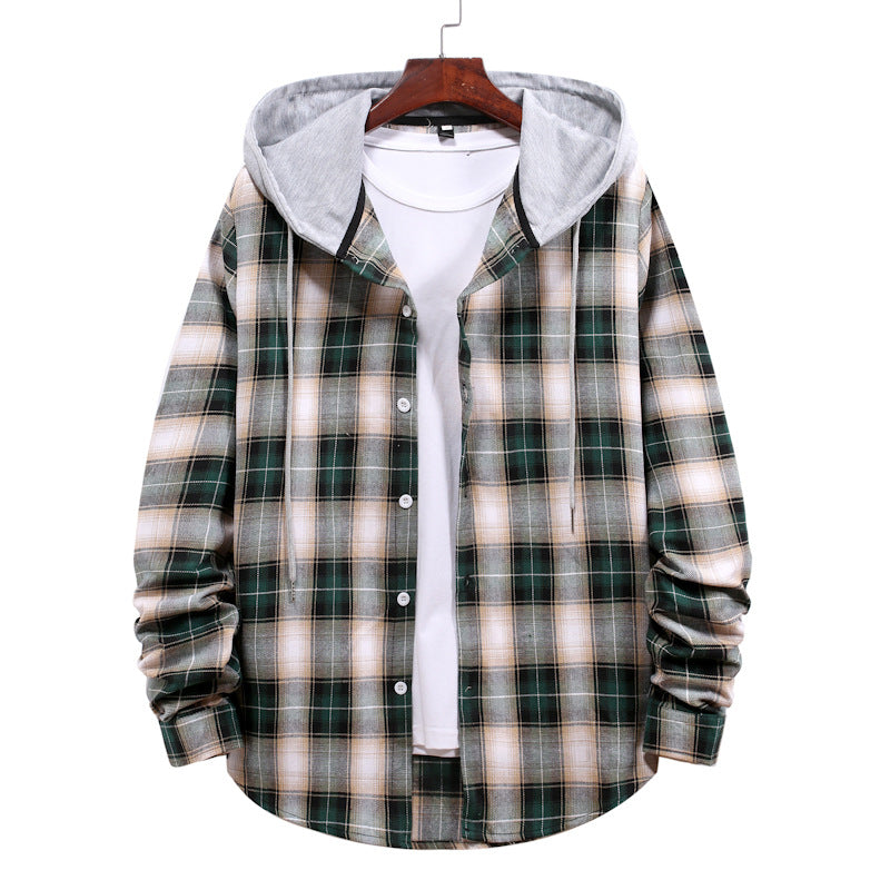 Damen Karierte Flanelljacke mit Kapuze ModeGeist