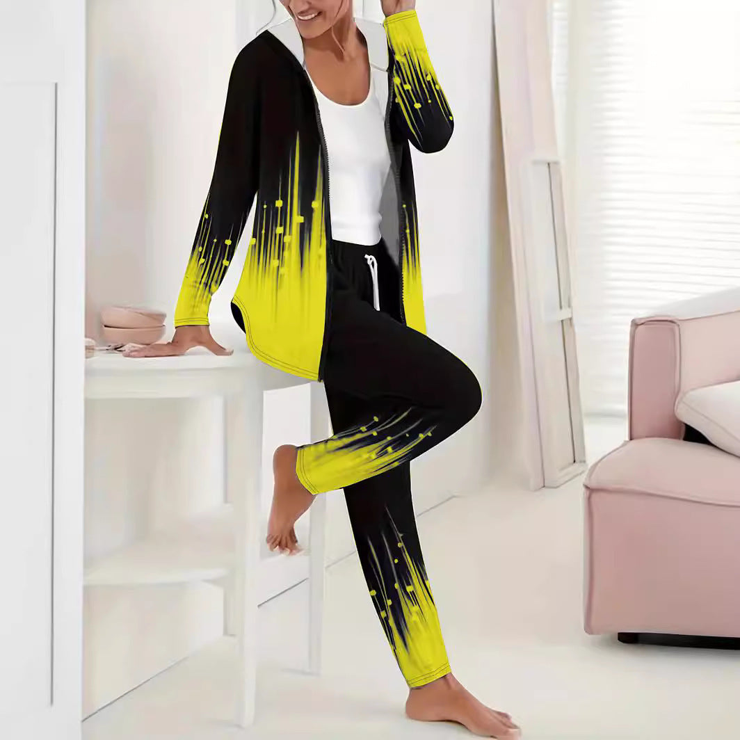 Damen Sportlicher Freizeitanzug mit moderne Farbverlauf-Details ModeGeist