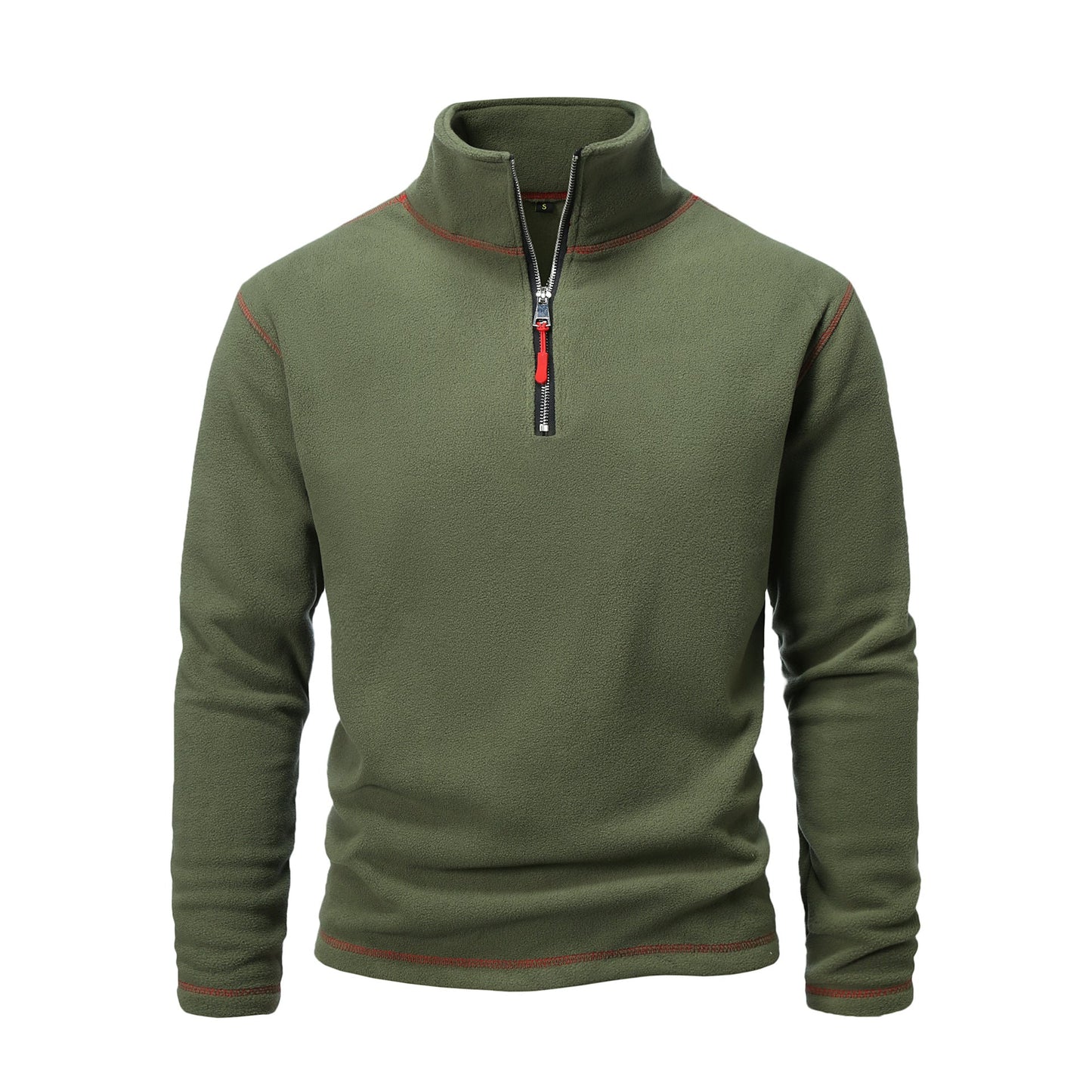 Herren Fleecepullover mit hohem Kragen und halbem Reißverschluss ModeGeist