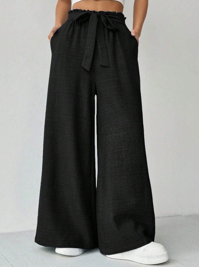 Damen Weit geschnittene Hosen mit verstellbarem Bund ModeGeist