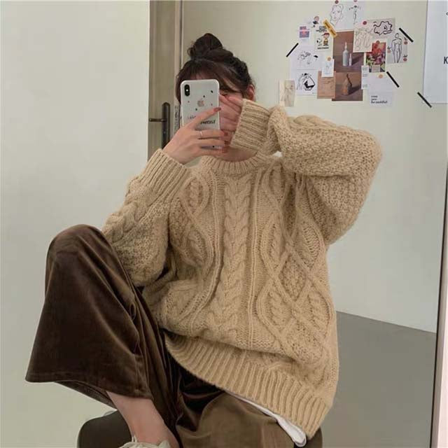 ModeGeist | Pullover Mit Zopfmuster Und Klassischem Look