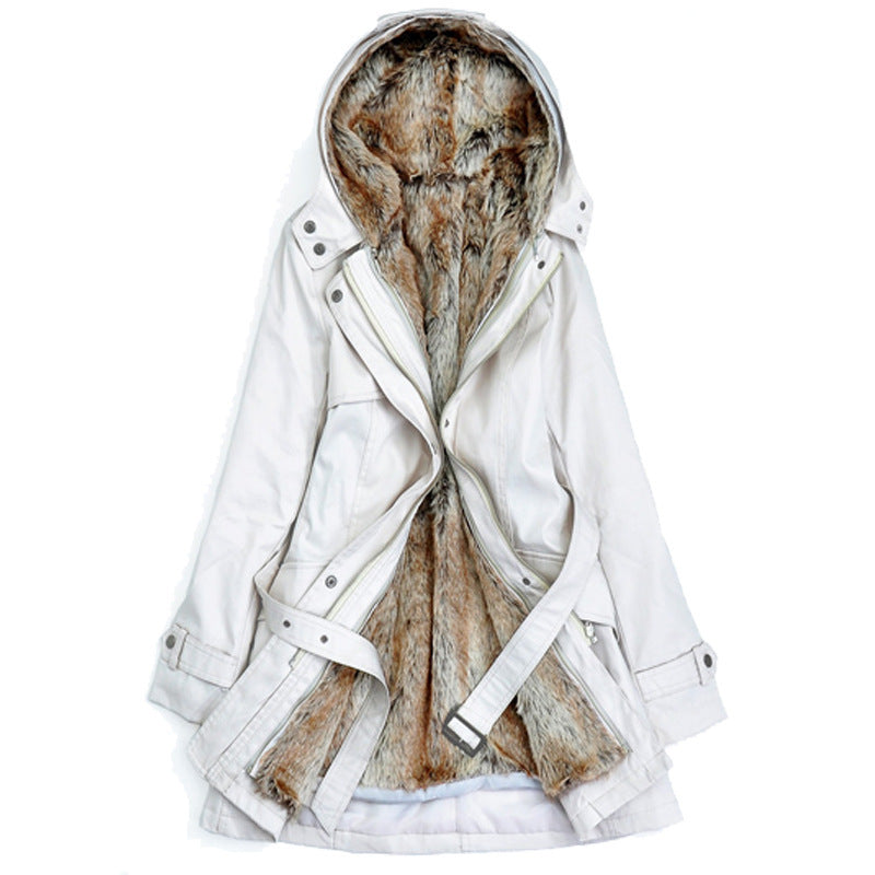 Damen Warm gefütterte Outdoor-Jacke mit Kapuze ModeGeist