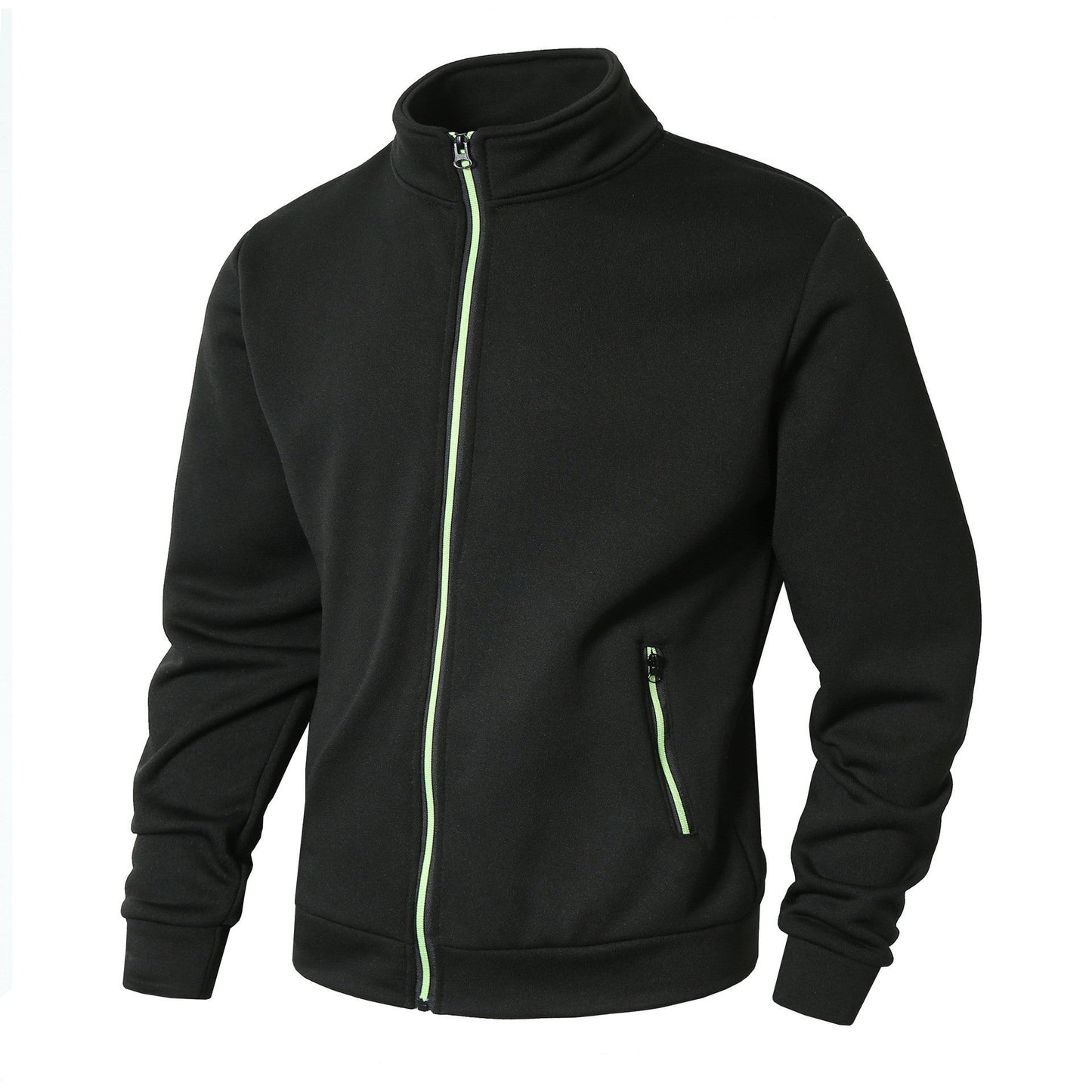 Herren Fleecejacke mit hohem Kragen und Reißverschluss ModeGeist