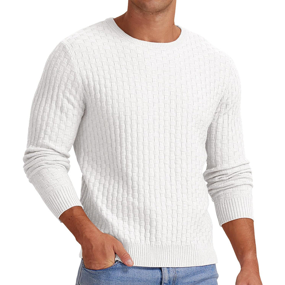 Herren strukturiertes Sweatshirt mit Rundhalsausschnitt und langem Arm ModeGeist