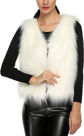 Damen Flauschige Kunstfellweste mit offenem Schnitt und weichem Innenfutter ModeGeist