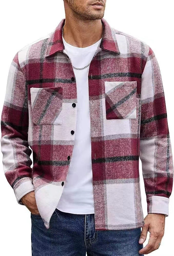 Herren lässige Karomuster Hemdjacke ModeGeist