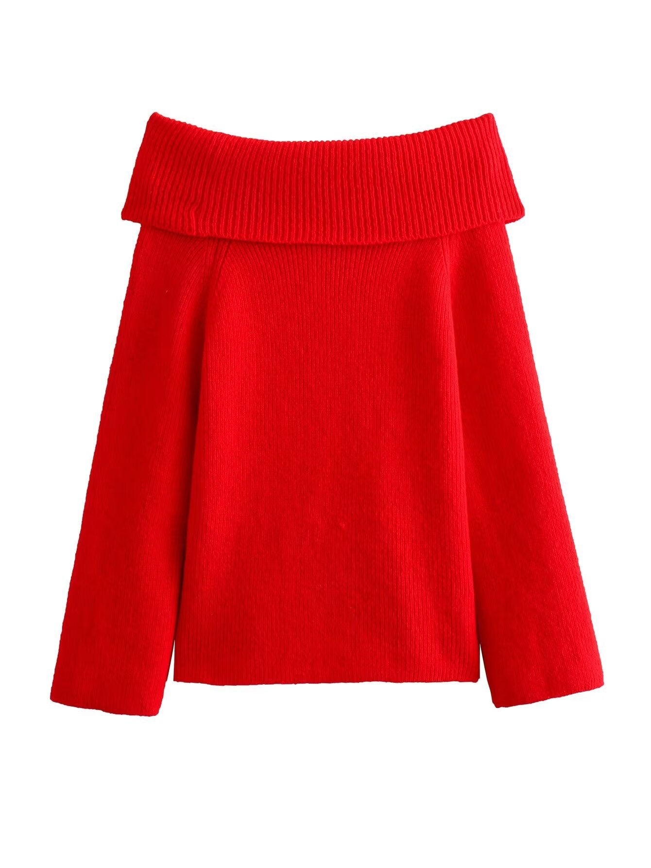 Damen lässiger Pullover mit weitem Kragen und strukturierter Maschenart ModeGeist
