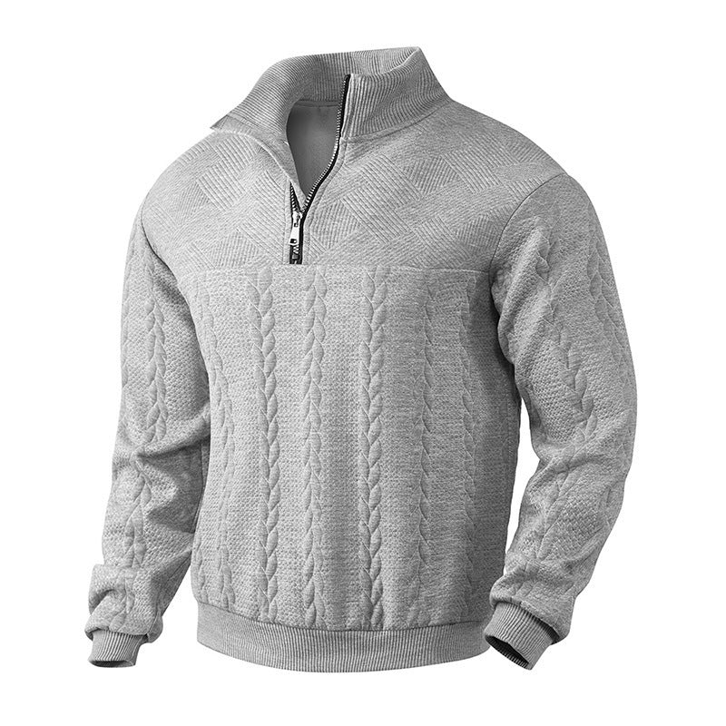 Herren Strickpullover mit modernem Stehkragen und praktischem Reißverschluss ModeGeist