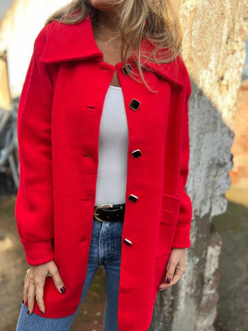 Damen Fleece Jacke mit modernem Kragen ModeGeist