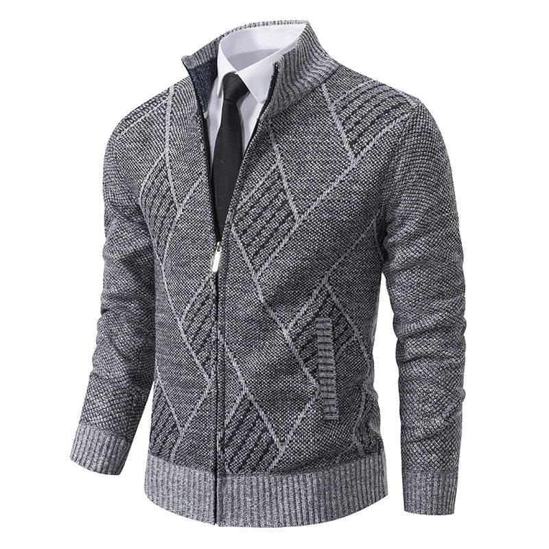 Herren Strickjacke mit modernem Muster und schmalem Schnitt ModeGeist
