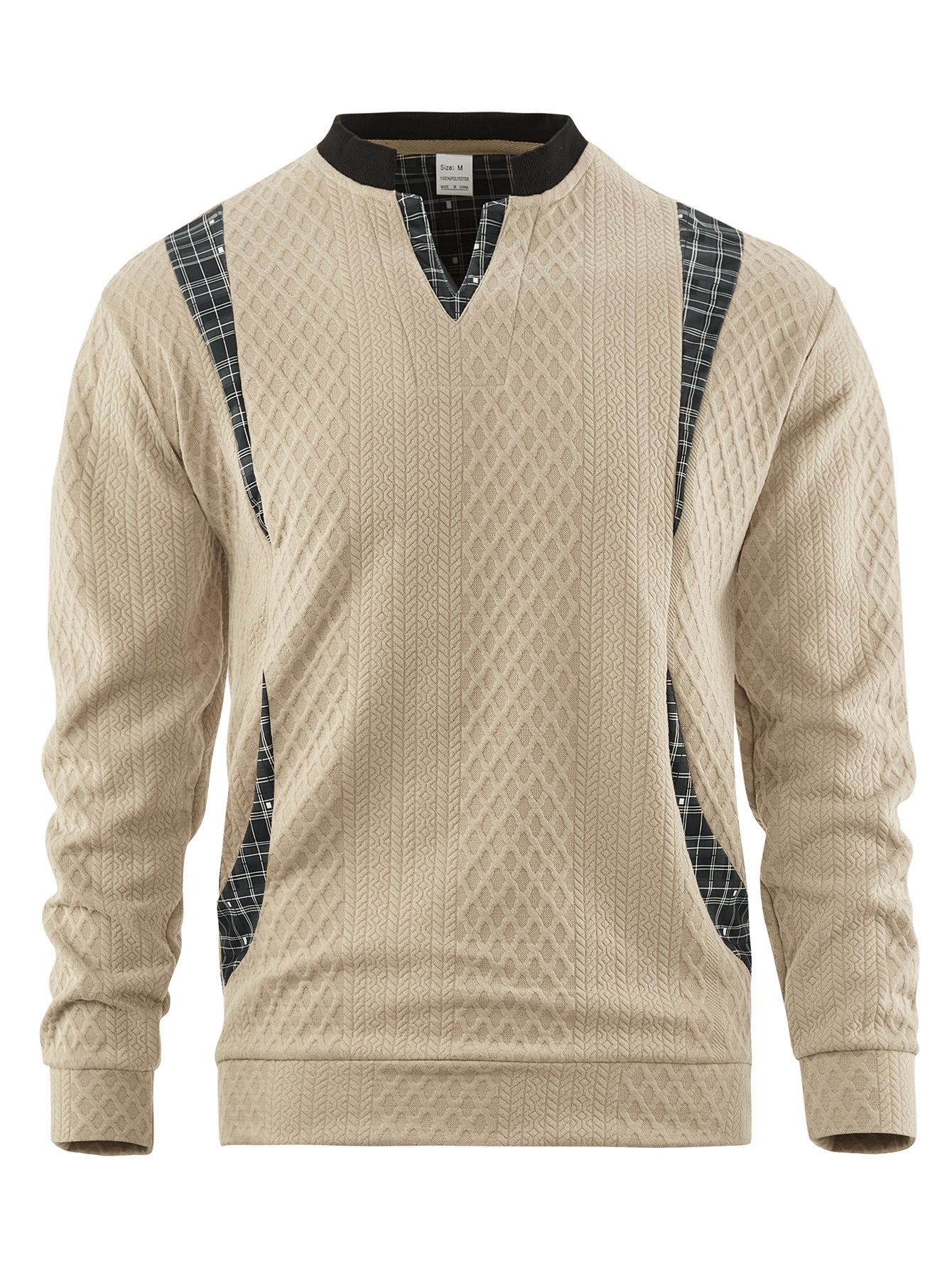 Herren Strickpullover mit modischen Karoelementen ModeGeist