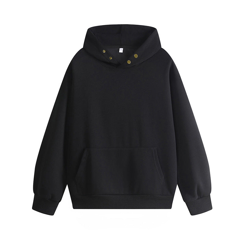 Damen Kapuzenpullover mit innovativem Schnitt und praktischen Druckknöpfen ModeGeist