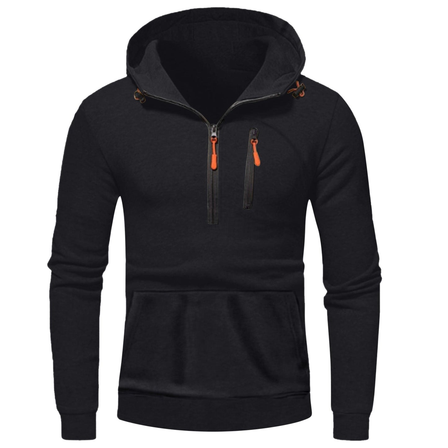 Herren moderner Kapuzenpullover mit innovativem halben Reißverschluss ModeGeist