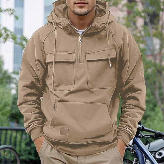 Herren modische Kapuzenjacke mit praktischen Taschen ModeGeist