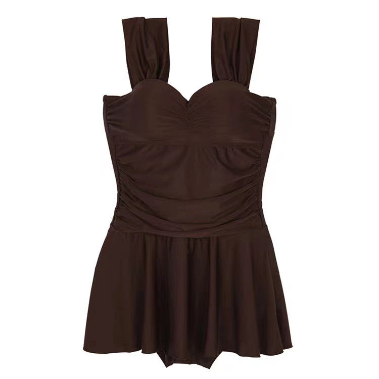 Eleganter Damen-Badeanzug mit Raffung und breiten Trägern von MODEGEIST