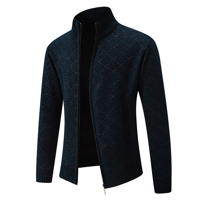 Herren Strickjacke mit modernem Karomuster ModeGeist