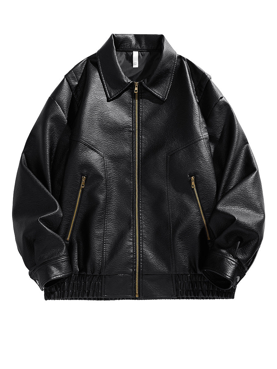 Herren kurz geschnittene jacke mit elastischem Bund und Taschen ModeGeist