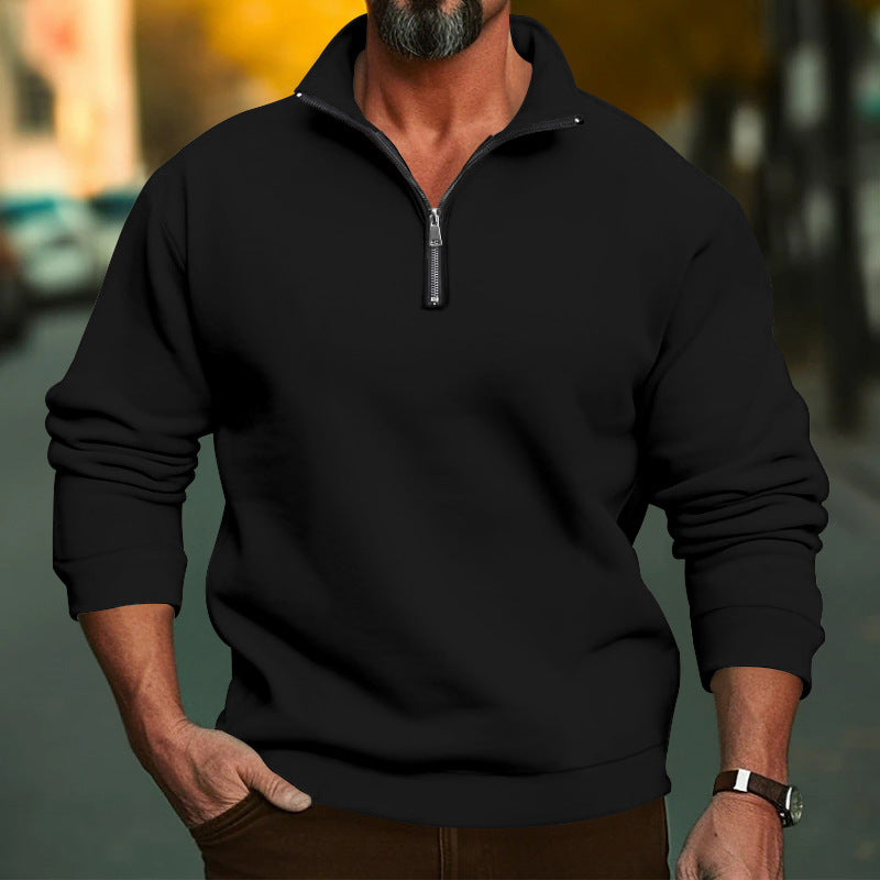 Herren Sweatshirt mit halblangem Reißverschluss und weichem Innenfutter ModeGeist