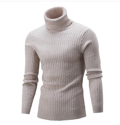 Herren stilvoller Rollkragenpullover mit Zopfmuster ModeGeist