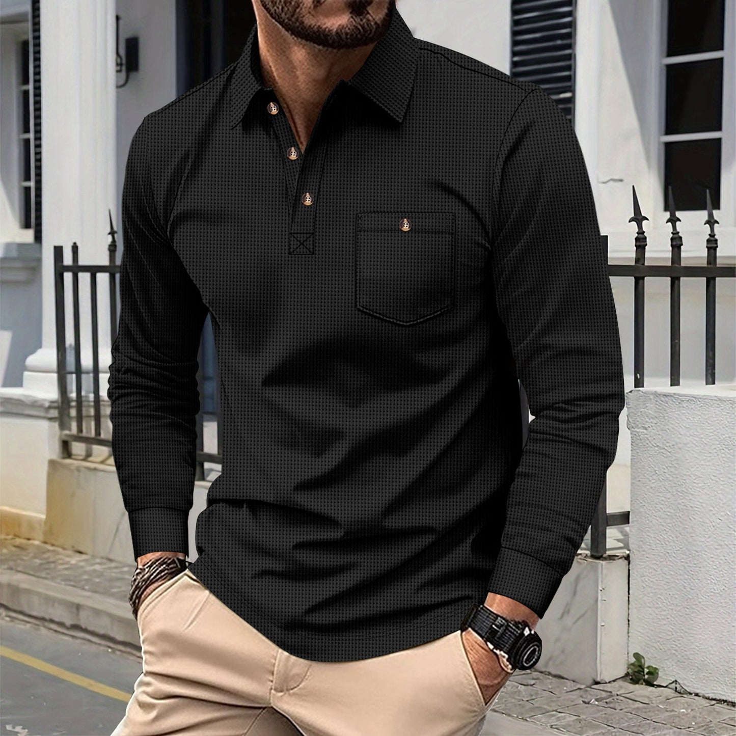 Herren Langarm Polohemd ModeGeist