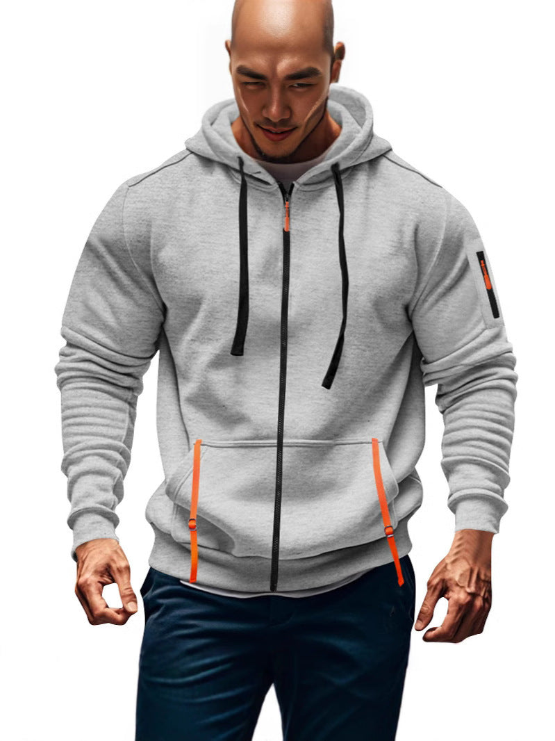 Herren sportliche Kapuzenjacke mit praktischen Reißverschlusstaschen ModeGeist