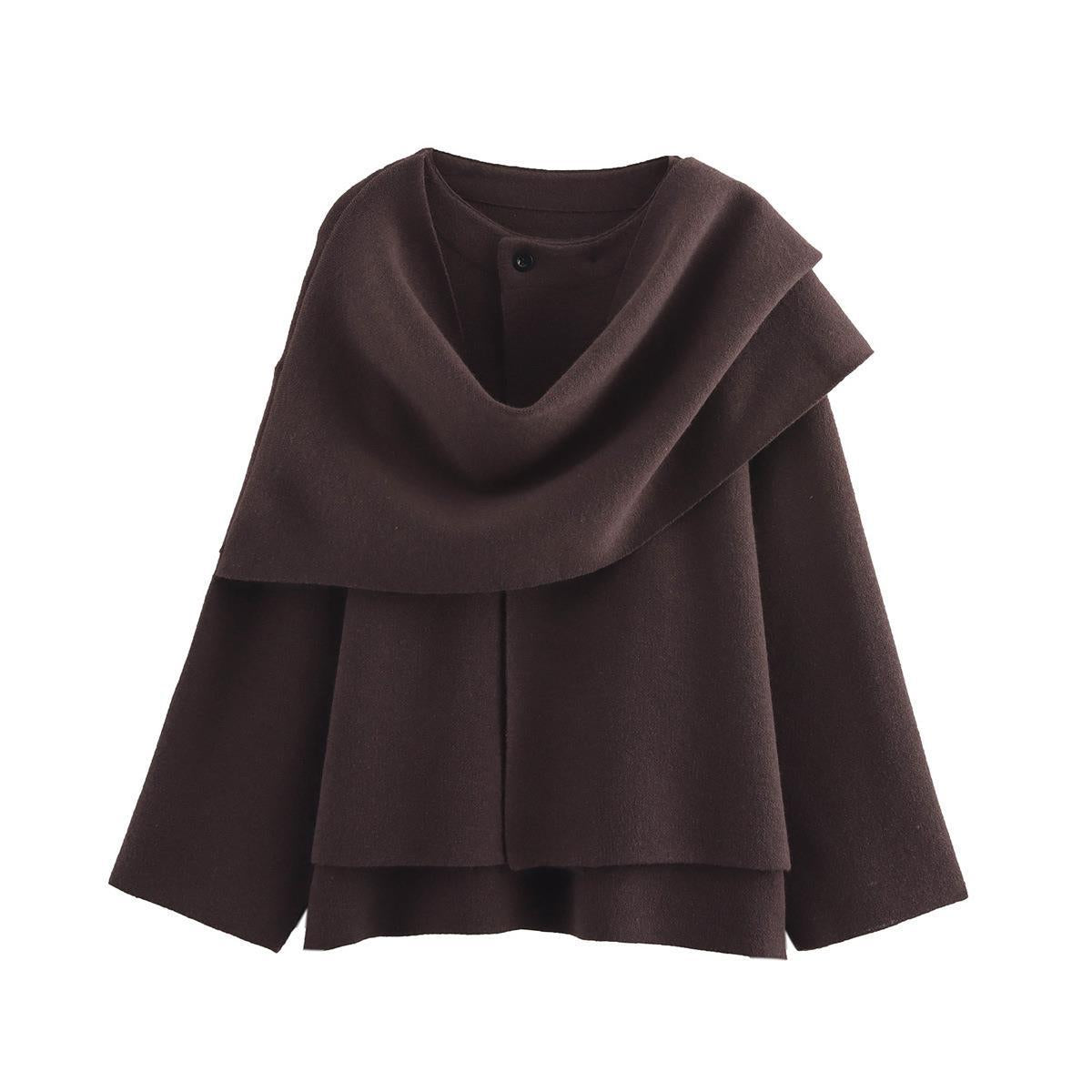 Damen modischer Umhangpullover aus weichem Material ModeGeist