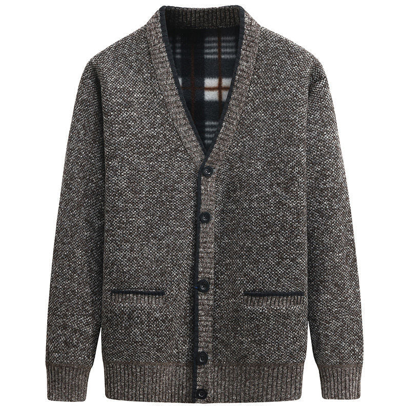 Herren stilvolle Strickjacke mit V-Ausschnitt und liebevollen Details ModeGeist