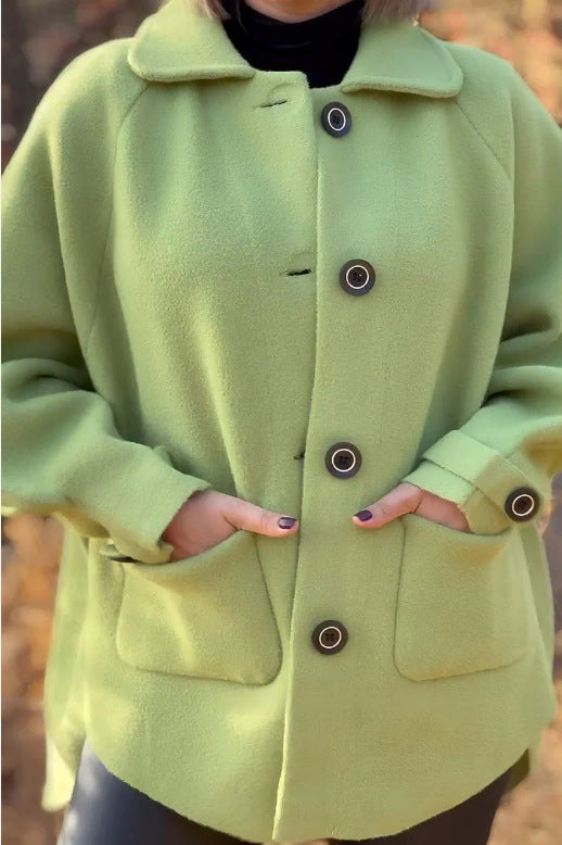 Damen modische und warme Wollejacke mit praktischen Taschen ModeGeist