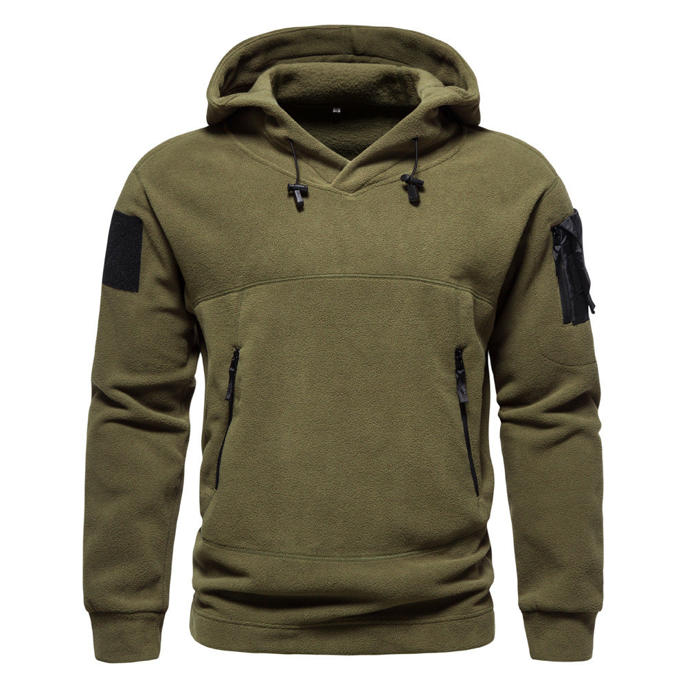 Herren moderne Fleece-Hoodie mit strategischen Reißverschlusstaschen ModeGeist