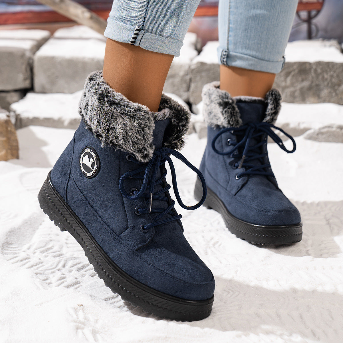 Damen gefütterte Winterstiefel ModeGeist