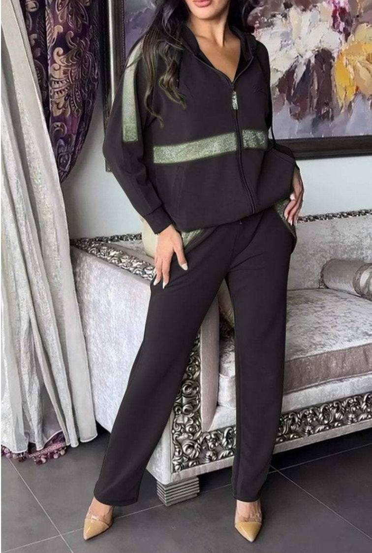 Damen Modischer Zip-Hoodie mit weitem Schnitt und eleganten Details ModeGeist