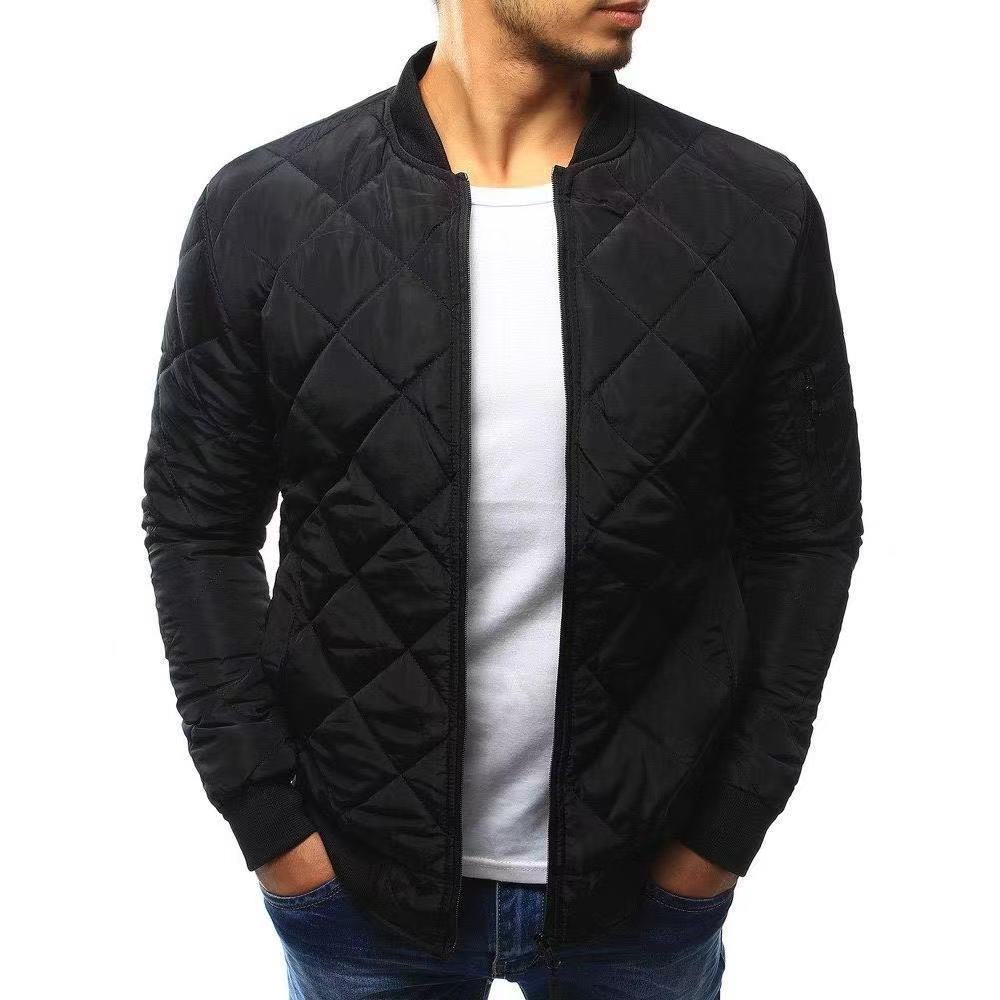 Herren gesteppte Übergangsjacke mit hohem Kragen und seitlichen Taschen ModeGeist