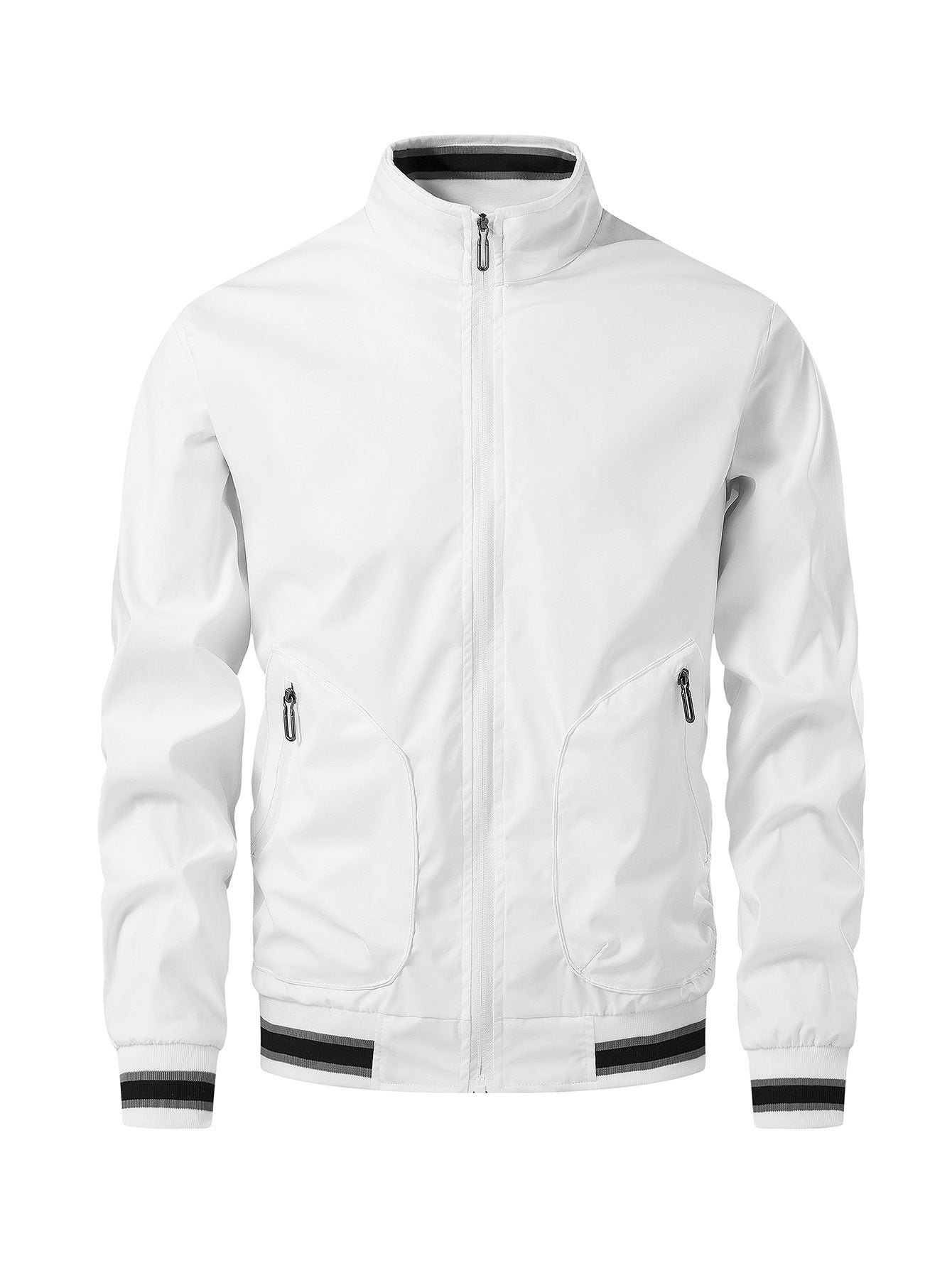 Herren sportliche Übergangsjacke mit hohem Kragen und praktischen Reißverschlusstaschen ModeGeist