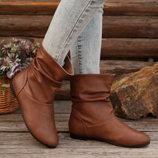 Damen modische Stiefeletten mit elegantem Rüschendesign und weichem Obermaterial ModeGeist