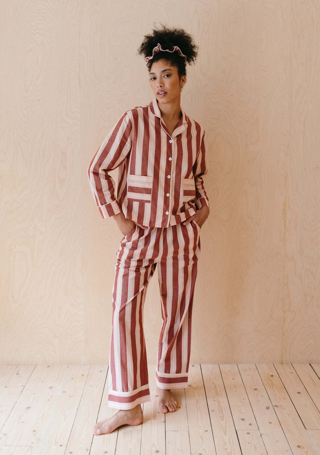Damen Pyjama-Set mit modischem Streifenmuster ModeGeist