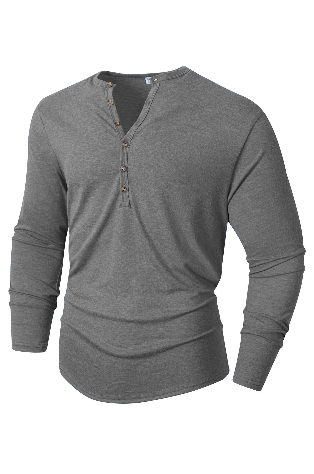 Herren Langarm Henley-Shirt mit Knopfleiste und weichem Baumwollmix ModeGeist
