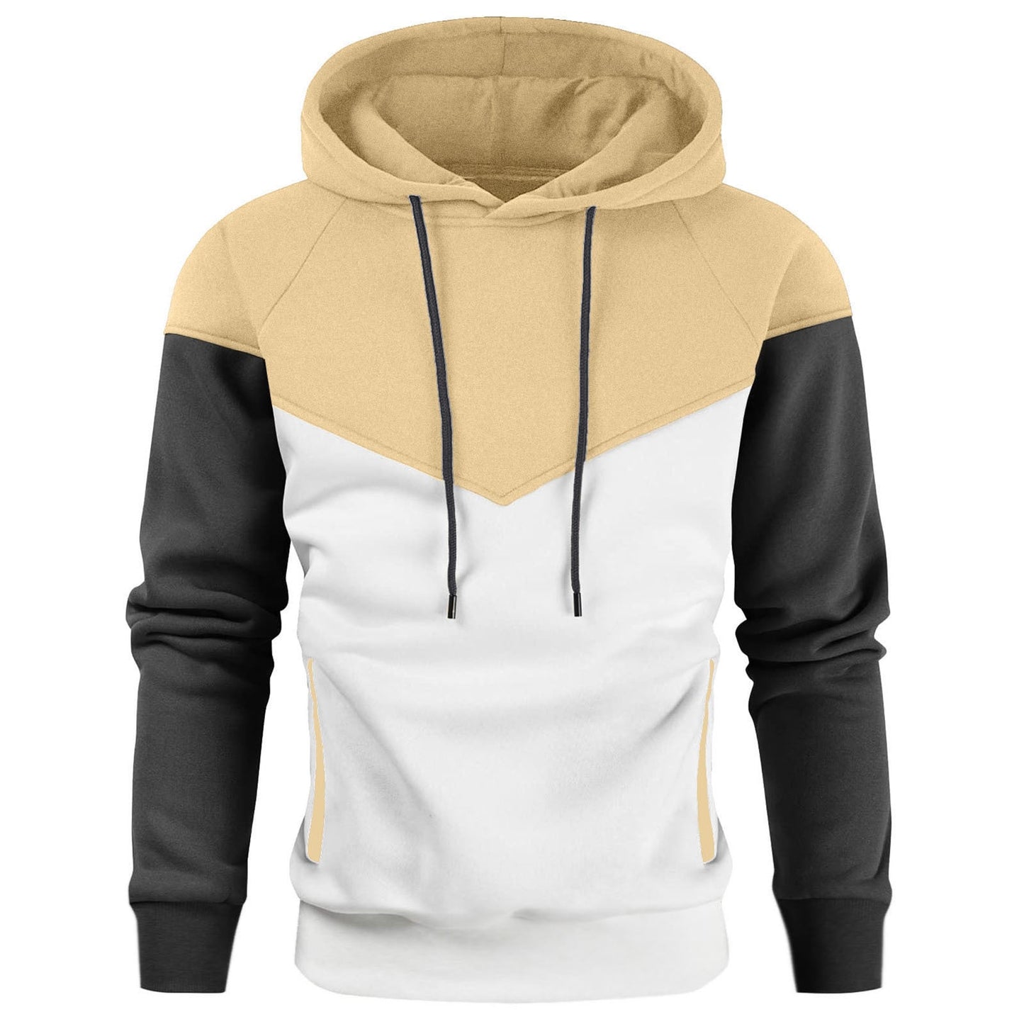 Herren modischer Hoodie mit innovativem Patchwork-Design ModeGeist
