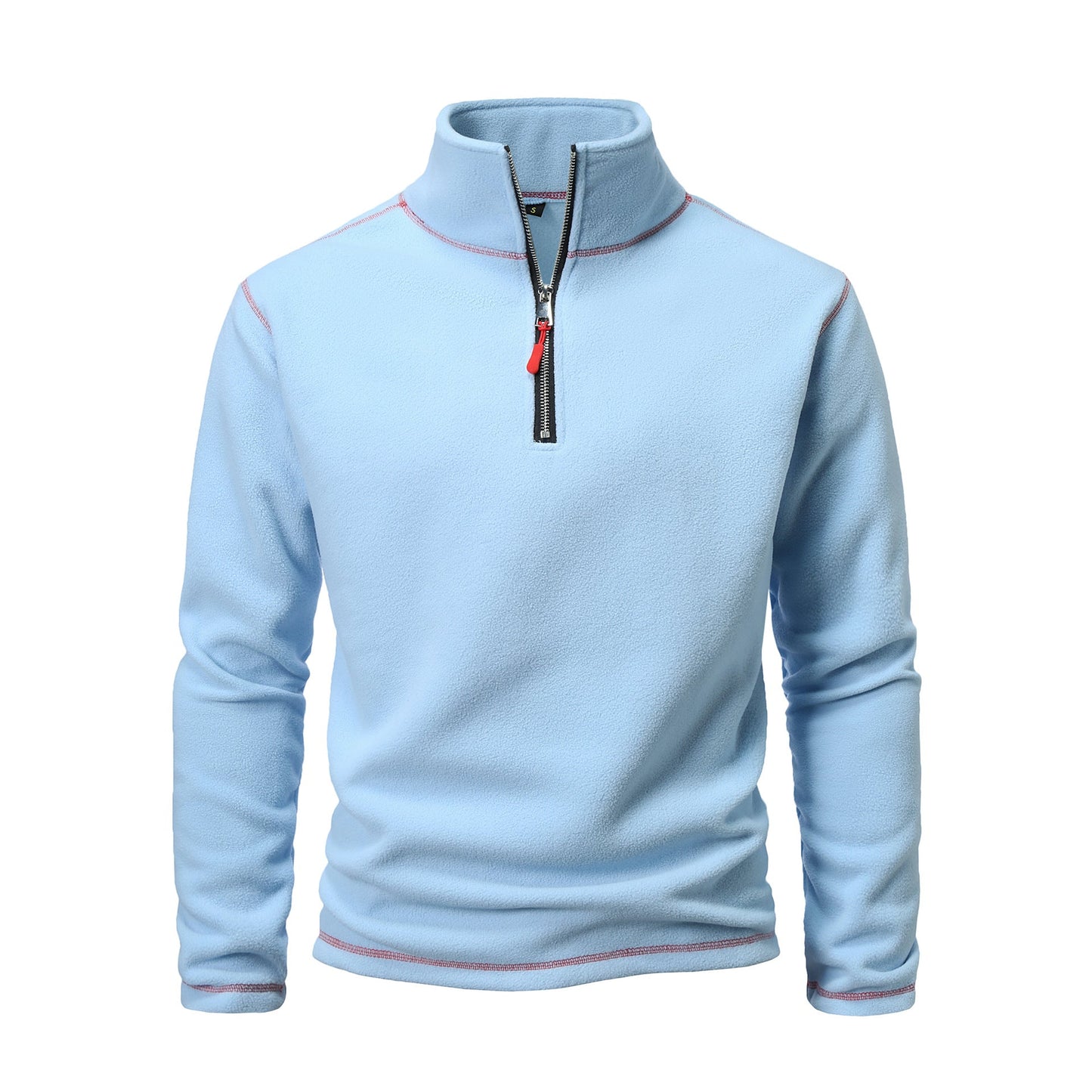 Herren Fleecepullover mit hohem Kragen und halbem Reißverschluss ModeGeist