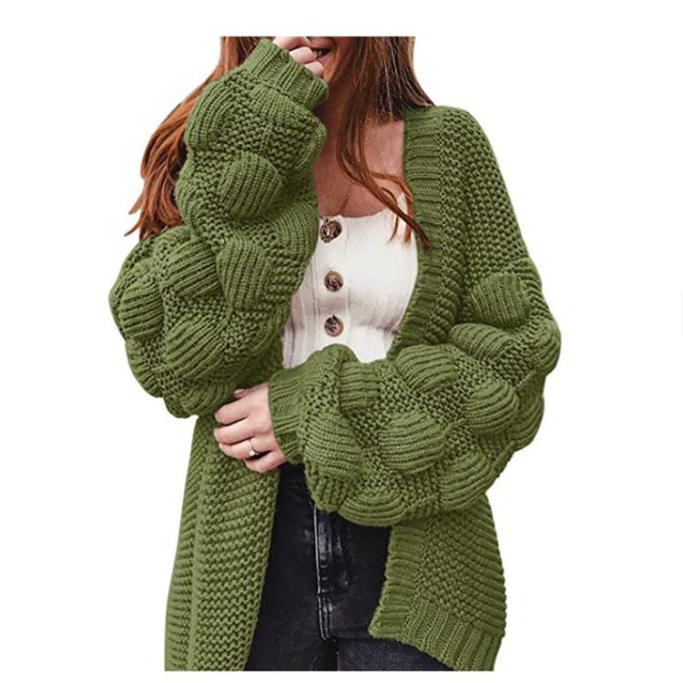 Damen Strickjacke mit voluminösen Ärmeln ModeGeist