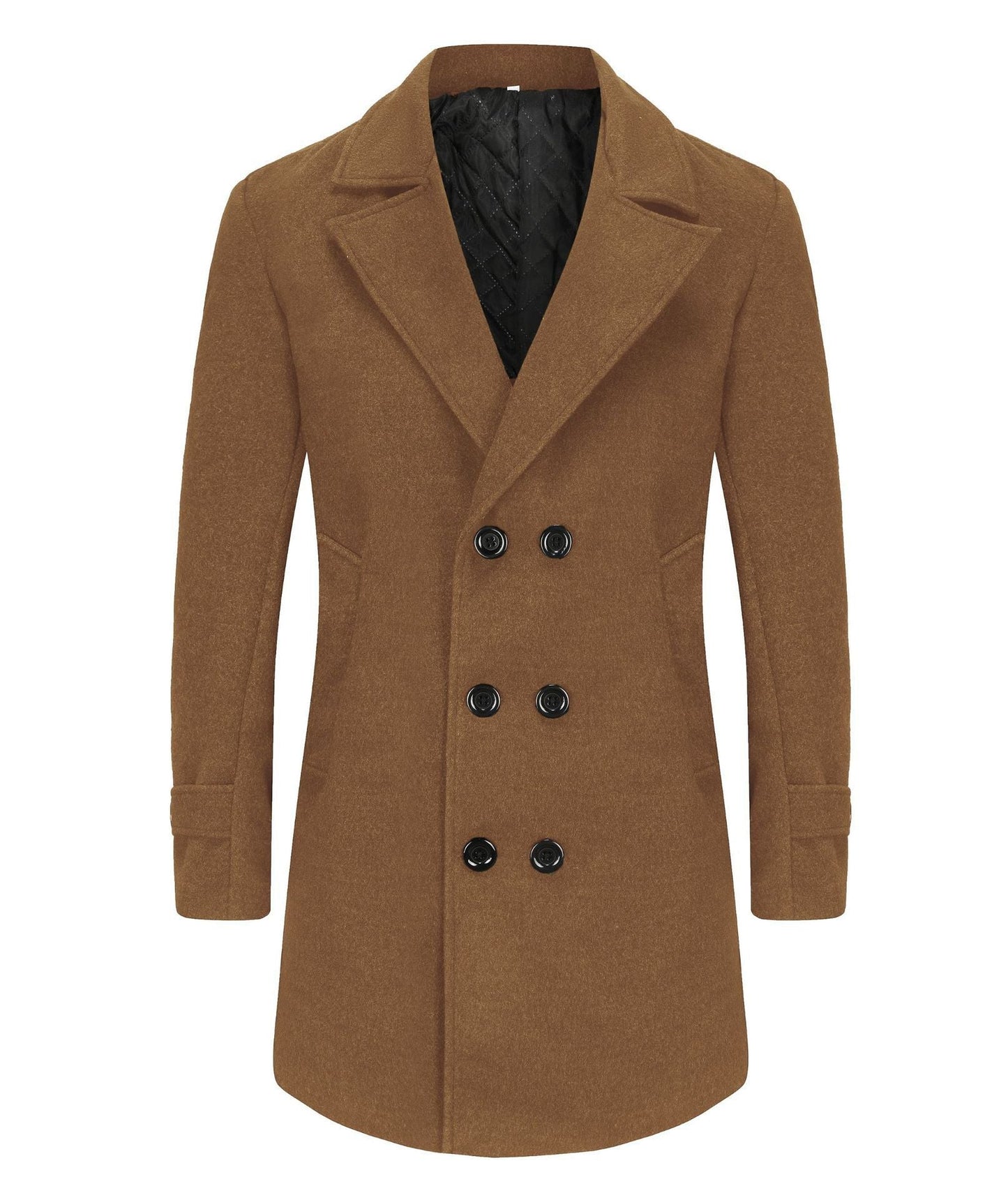 Herren eleganter Doppelreiher-Mantel mit schmalem Schnitt und gefüttertem Innenfutter ModeGeist