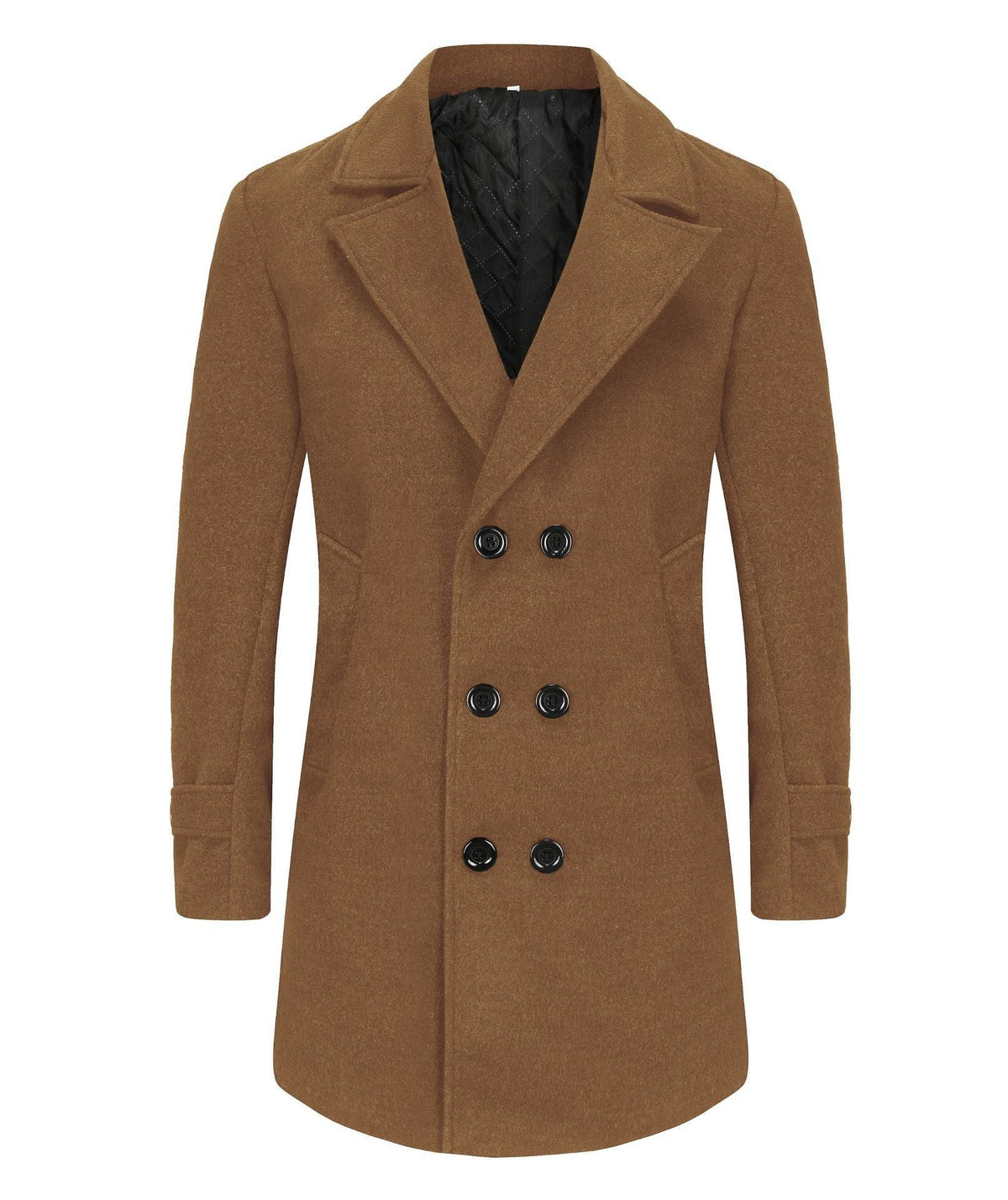 Herren eleganter Doppelreiher-Mantel mit schmalem Schnitt und gefüttertem Innenfutter ModeGeist