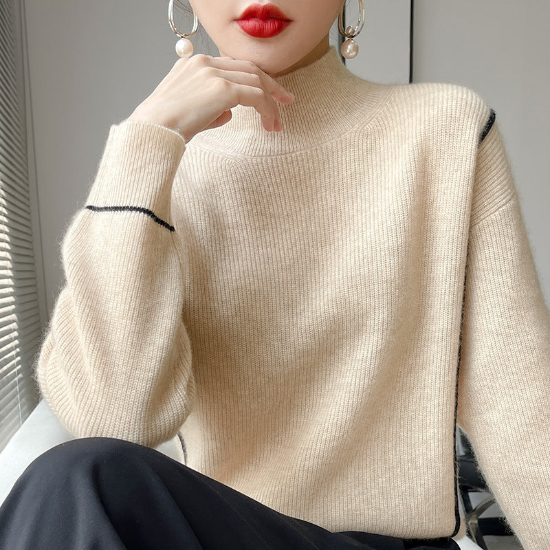 ModeGeist | Eleganter schlichter Rollkragenpullover