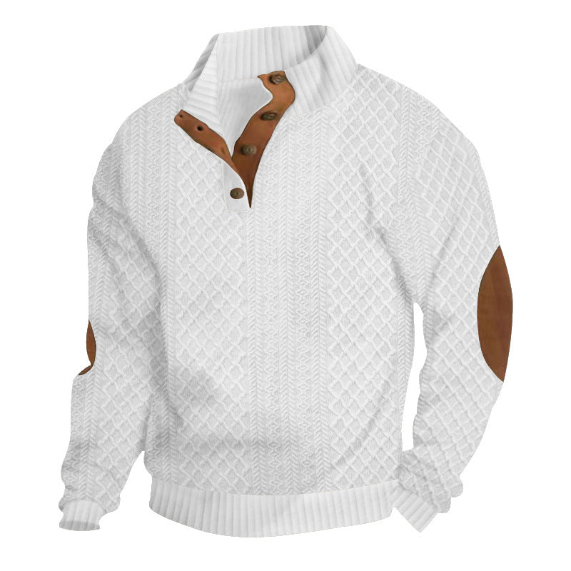 Herren Sweatshirt mit strukturiertem Strickmuster details ModeGeist