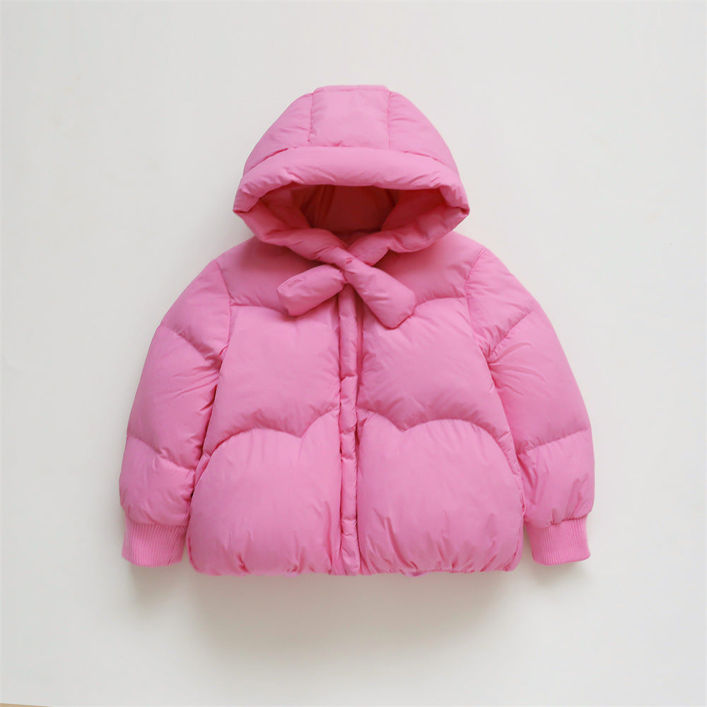 Damen Voluminöse Steppjacke mit Kapuze und hohem Kragen ModeGeist